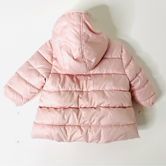 Old Navy Light Pink Puffer Hooded Jacket - Picture 4 of 7